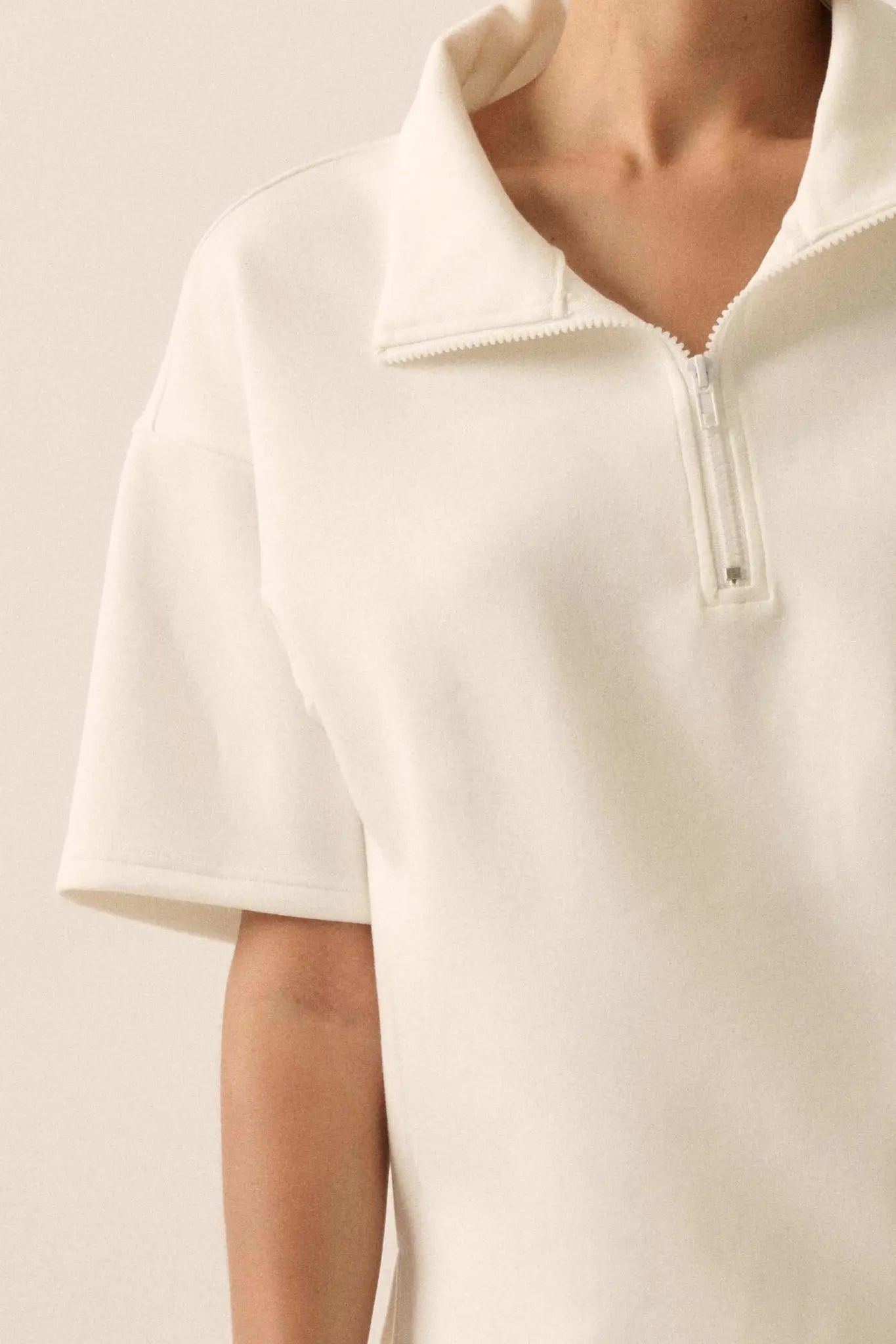 Premium Scuba Quarter-Zip Polo Top