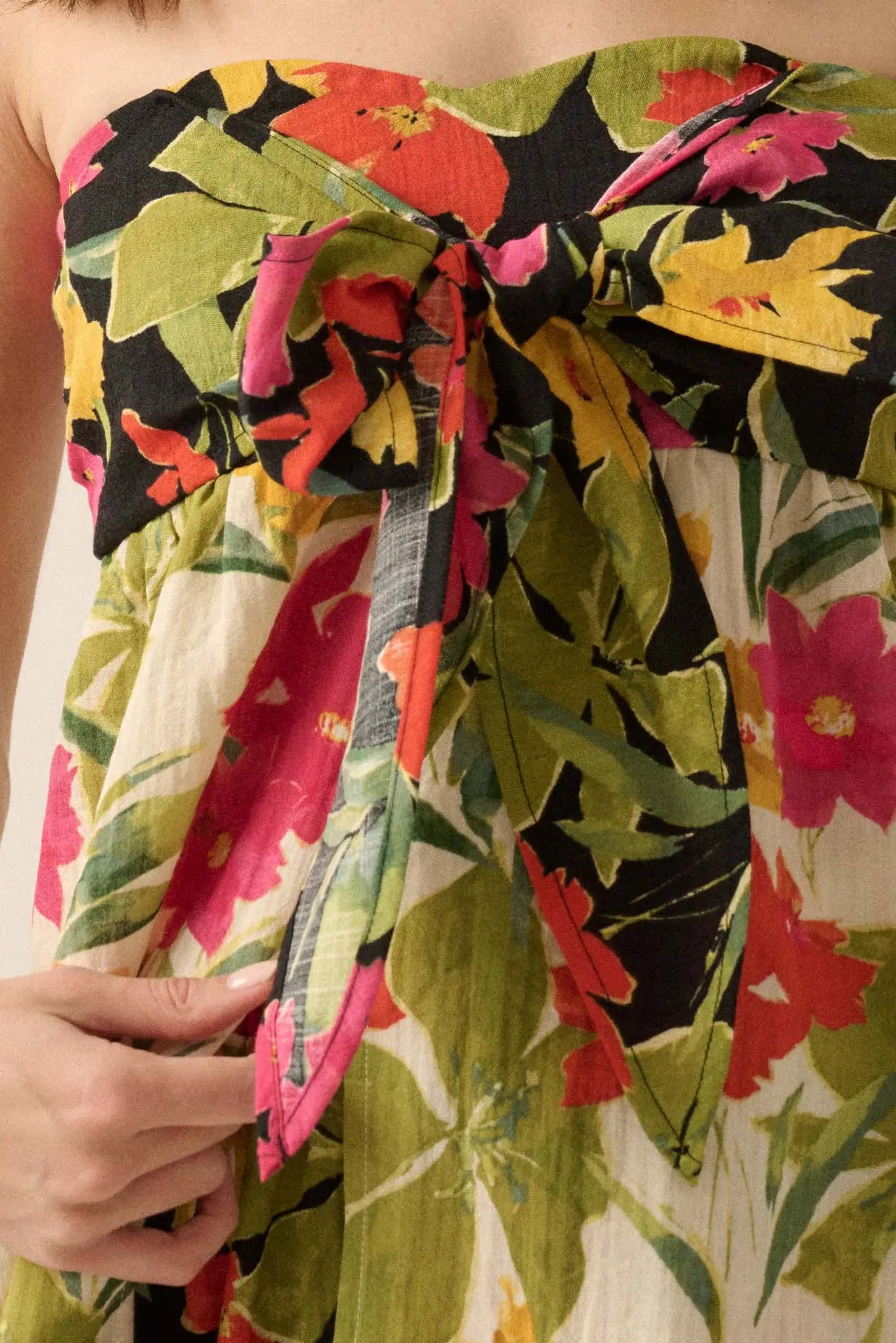 Aloha Again Tropical Floral Split-Front Tunic Top