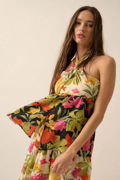Aloha Again Tropical Floral Split-Front Tunic Top