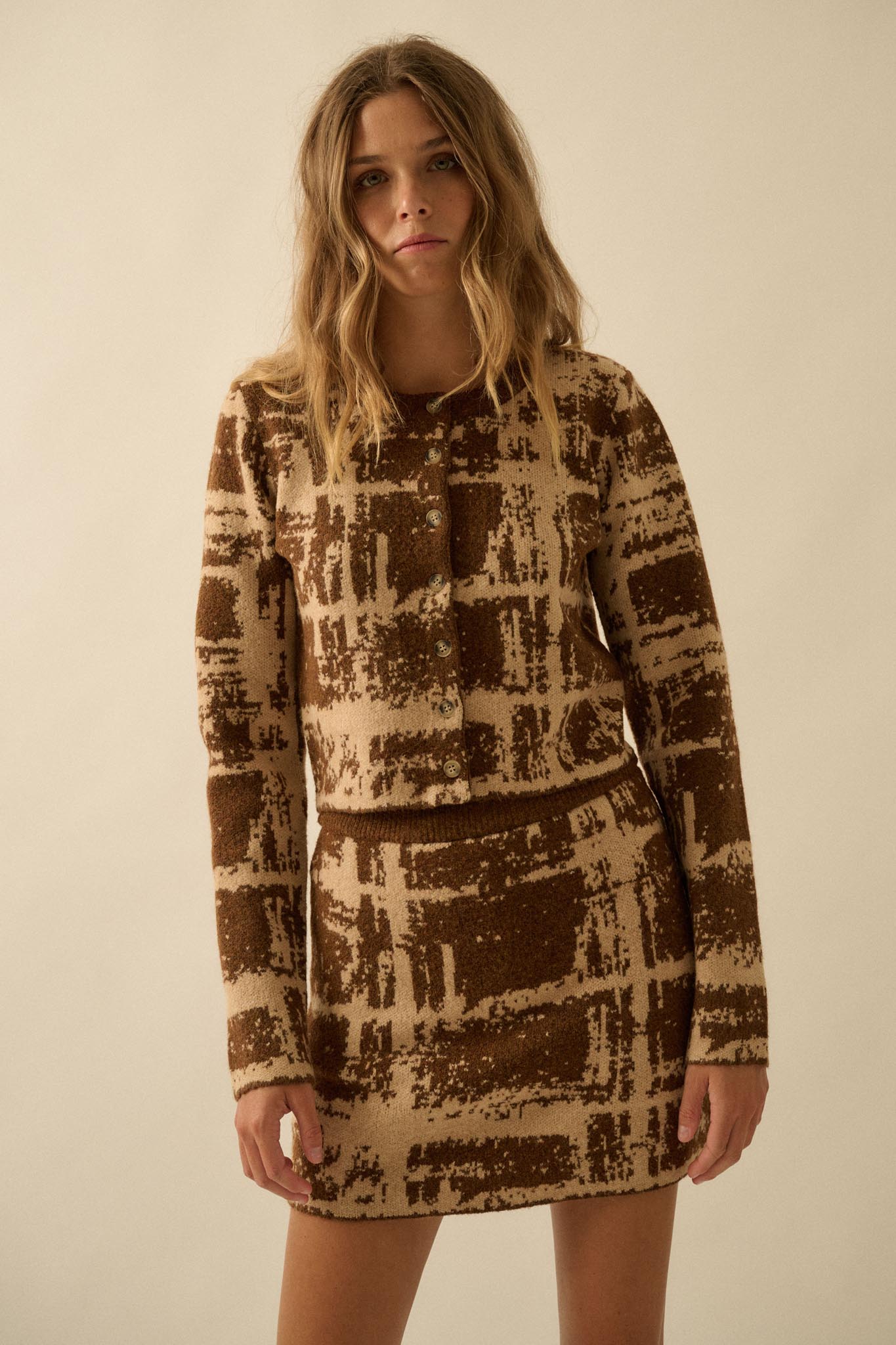 Fair and Square Plaid Jacquard-Knit Cardigan