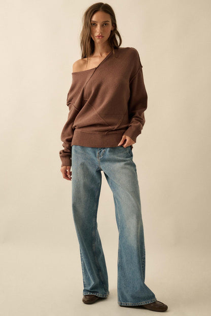 A Cute Angle Asymmetrical Exposed-Seam Sweater