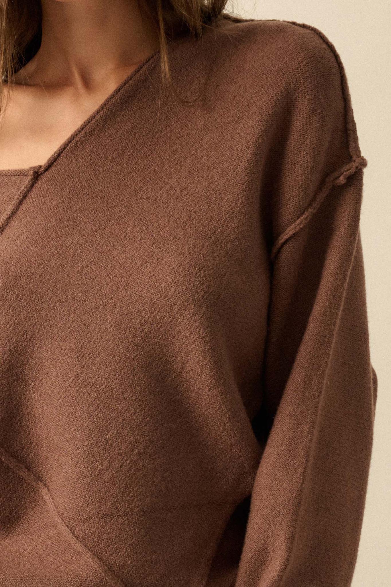 A Cute Angle Asymmetrical Exposed-Seam Sweater