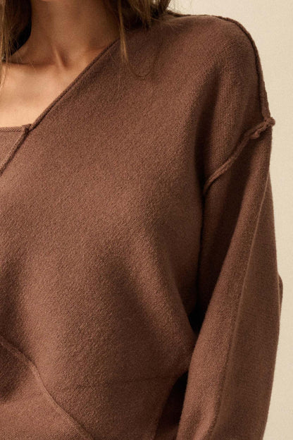 A Cute Angle Asymmetrical Exposed-Seam Sweater