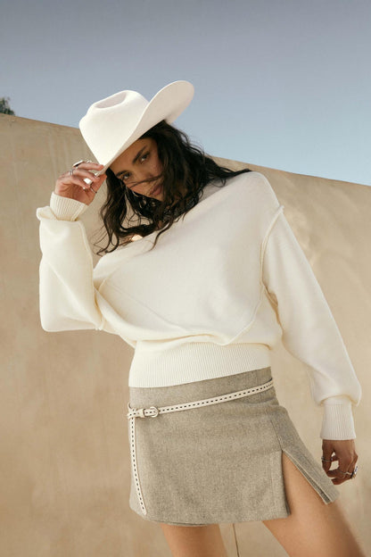 A Cute Angle Asymmetrical Exposed-Seam Sweater