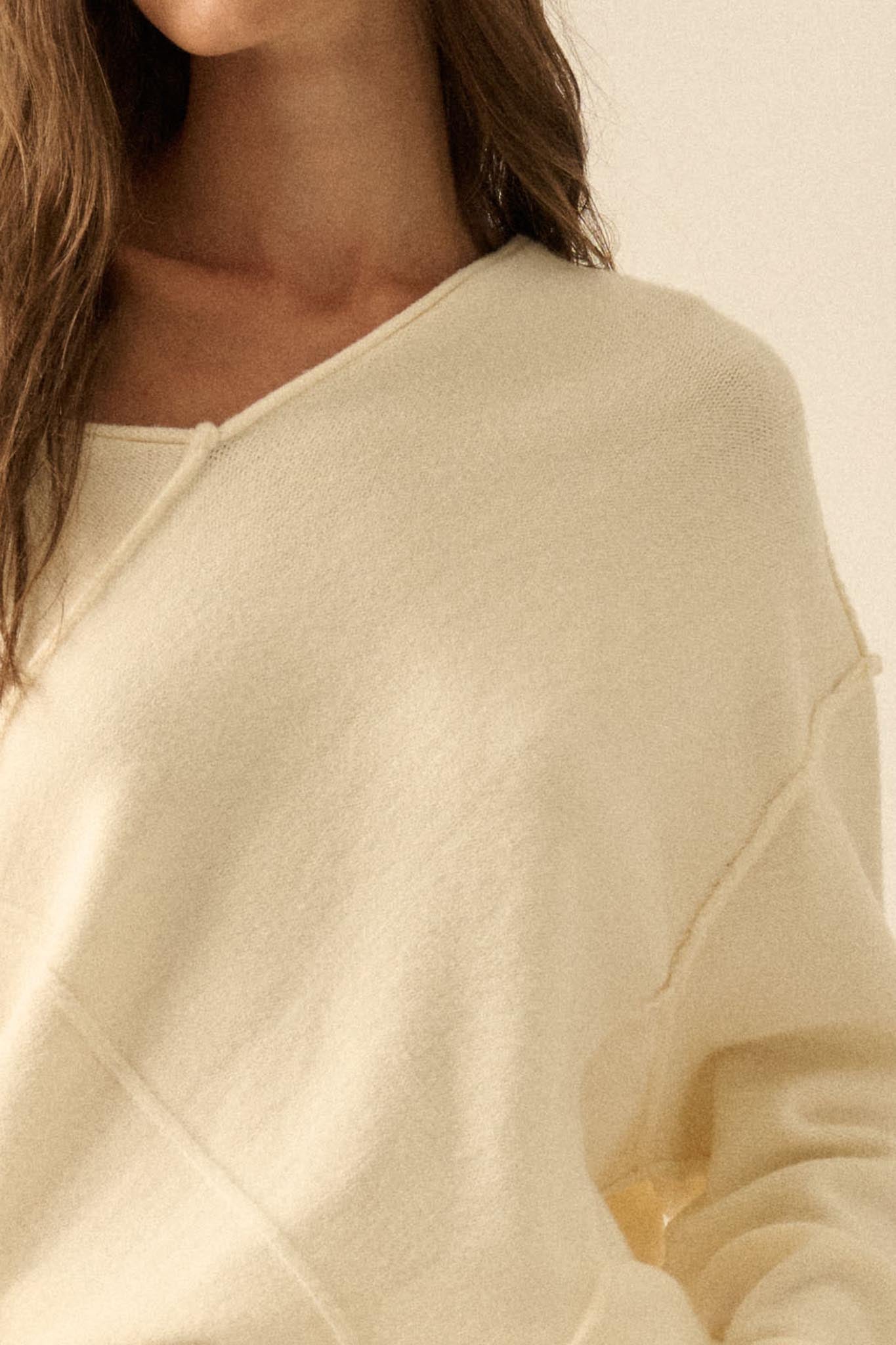 A Cute Angle Asymmetrical Exposed-Seam Sweater