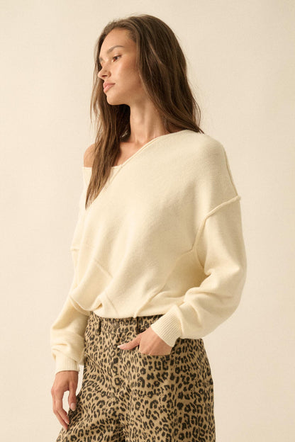 A Cute Angle Asymmetrical Exposed-Seam Sweater