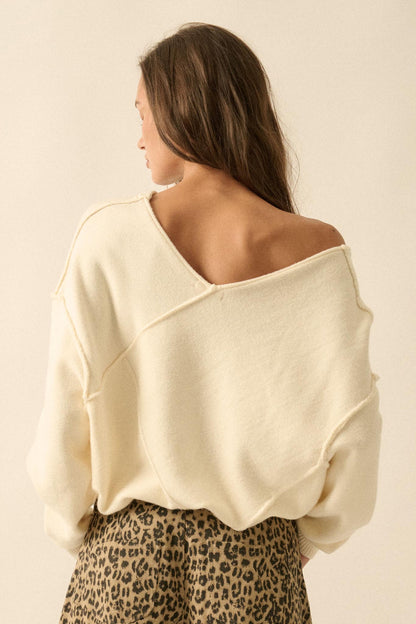 A Cute Angle Asymmetrical Exposed-Seam Sweater