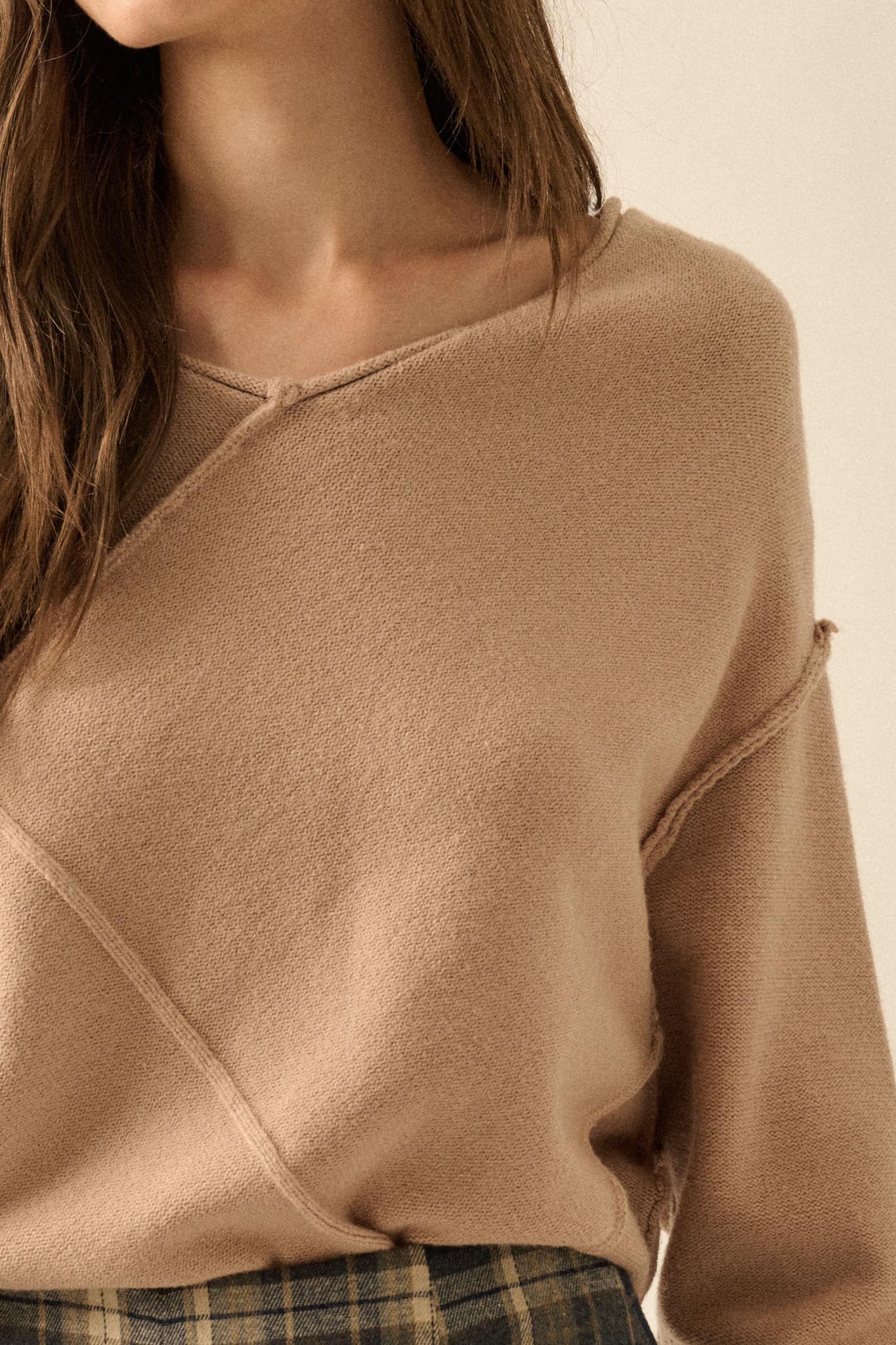 A Cute Angle Asymmetrical Exposed-Seam Sweater