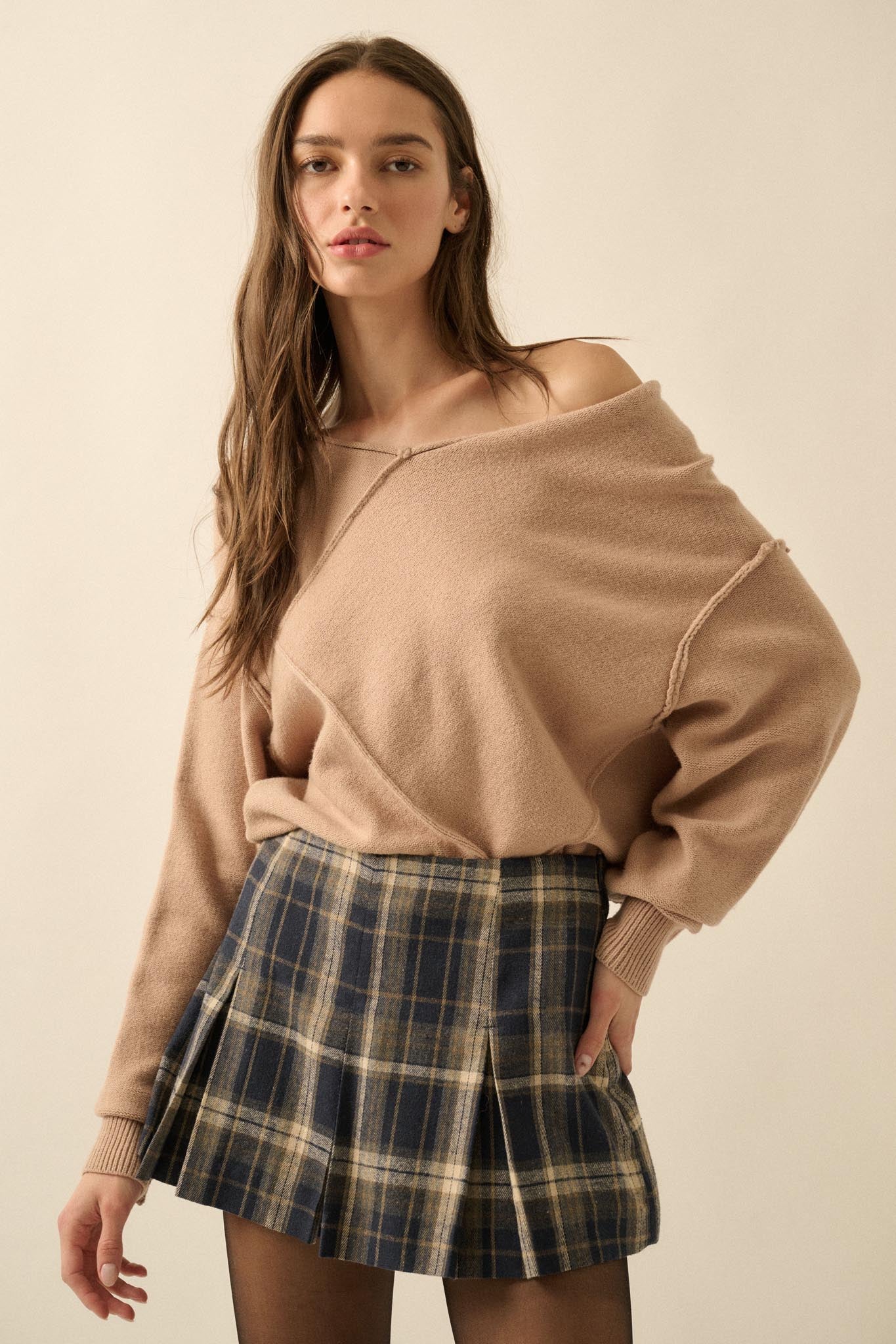 A Cute Angle Asymmetrical Exposed-Seam Sweater