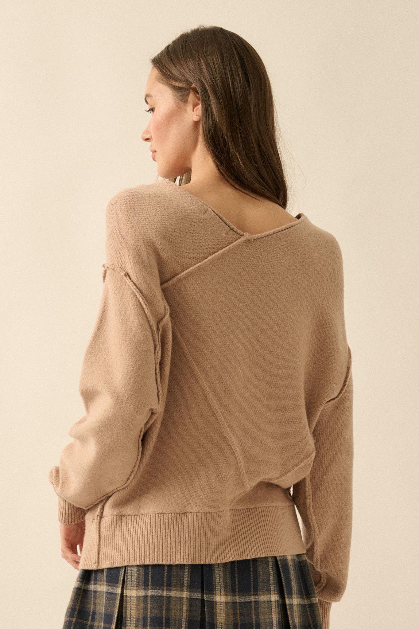A Cute Angle Asymmetrical Exposed-Seam Sweater