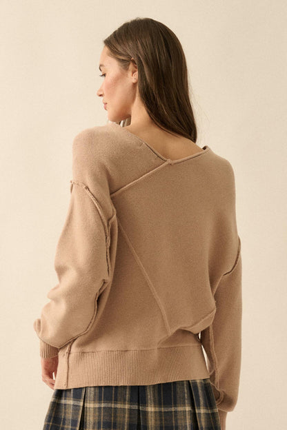 A Cute Angle Asymmetrical Exposed-Seam Sweater