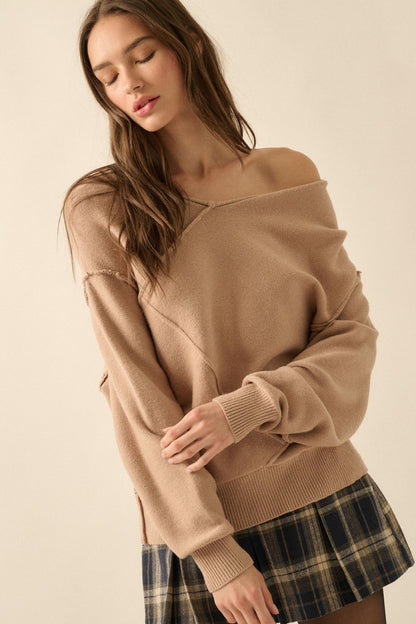 A Cute Angle Asymmetrical Exposed-Seam Sweater
