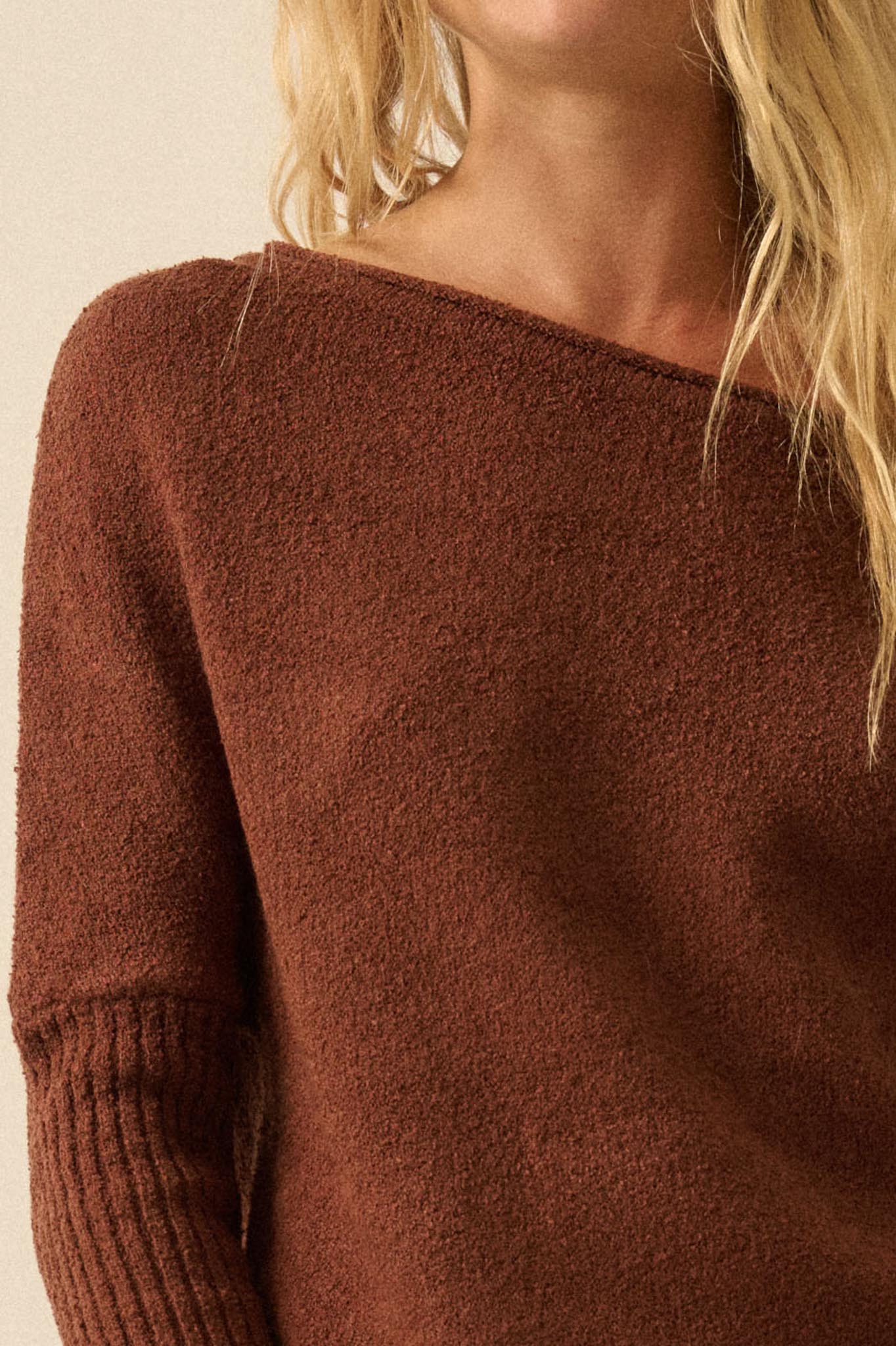 Promise the Label Textured One-Shoulder Sweater