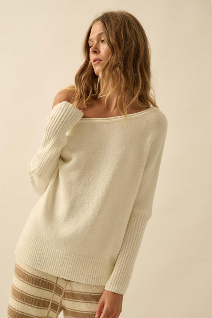 Promise the Label Textured One-Shoulder Sweater