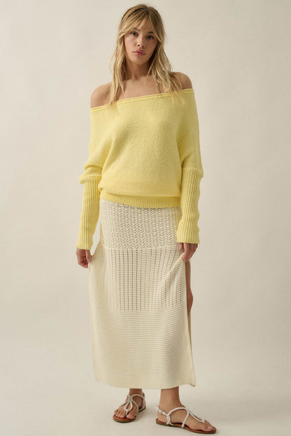 Promise the Label Textured One-Shoulder Sweater