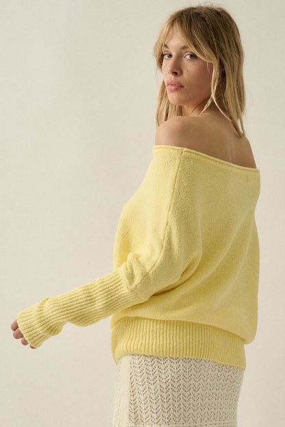 Promise the Label Textured One-Shoulder Sweater