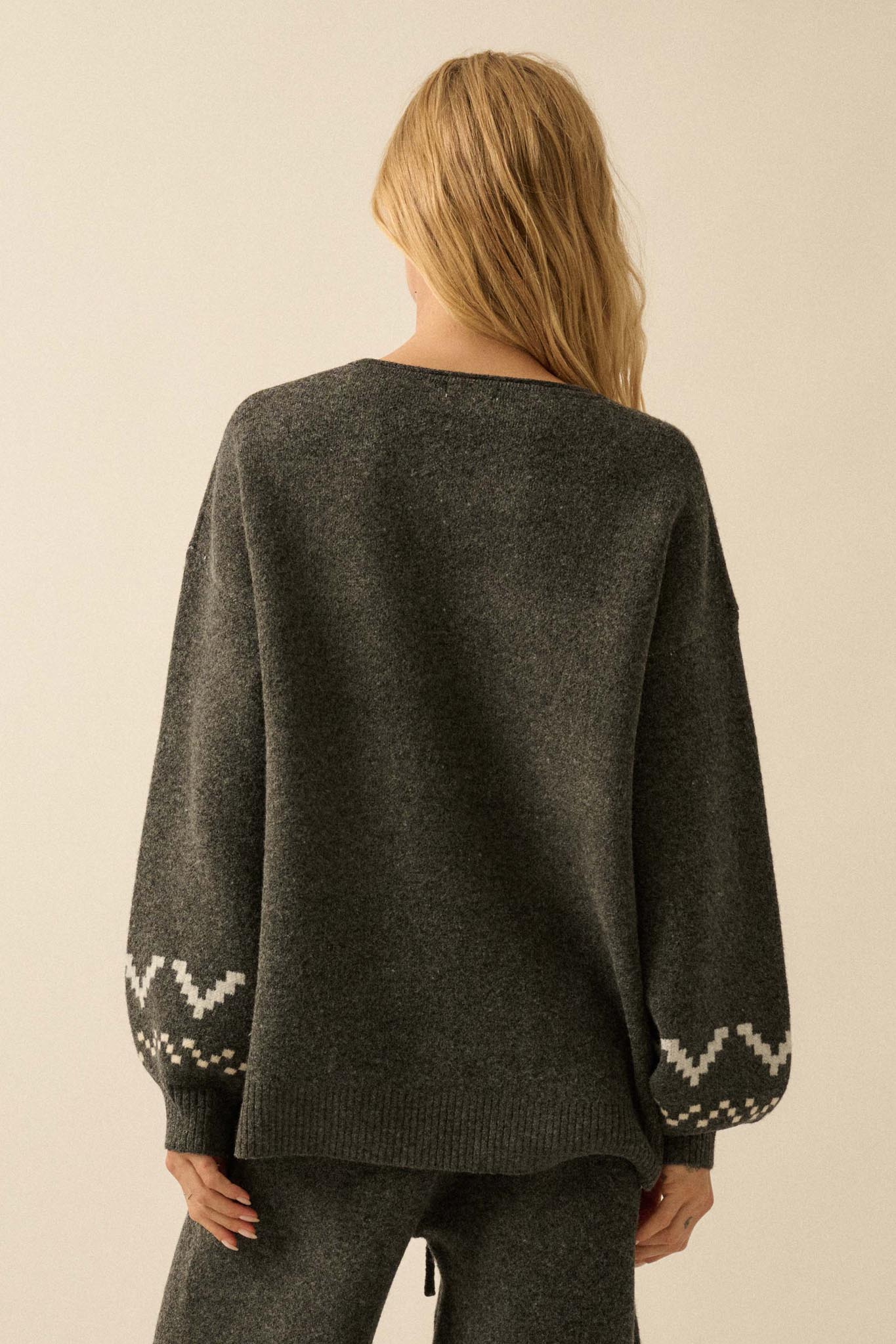 Snowy Peaks Oversize Alpine-Knit Sweater