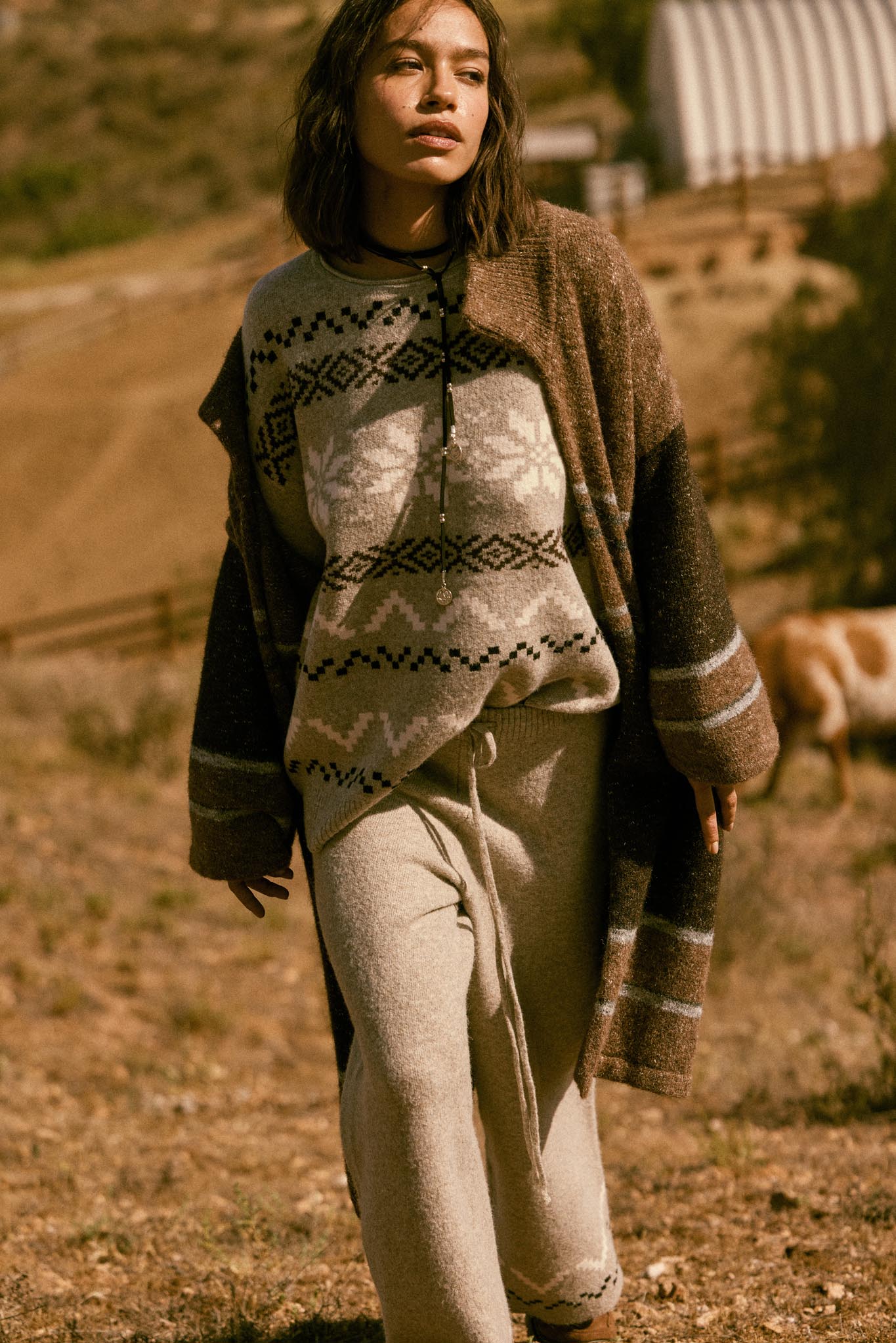 Snowy Peaks Oversize Alpine-Knit Sweater