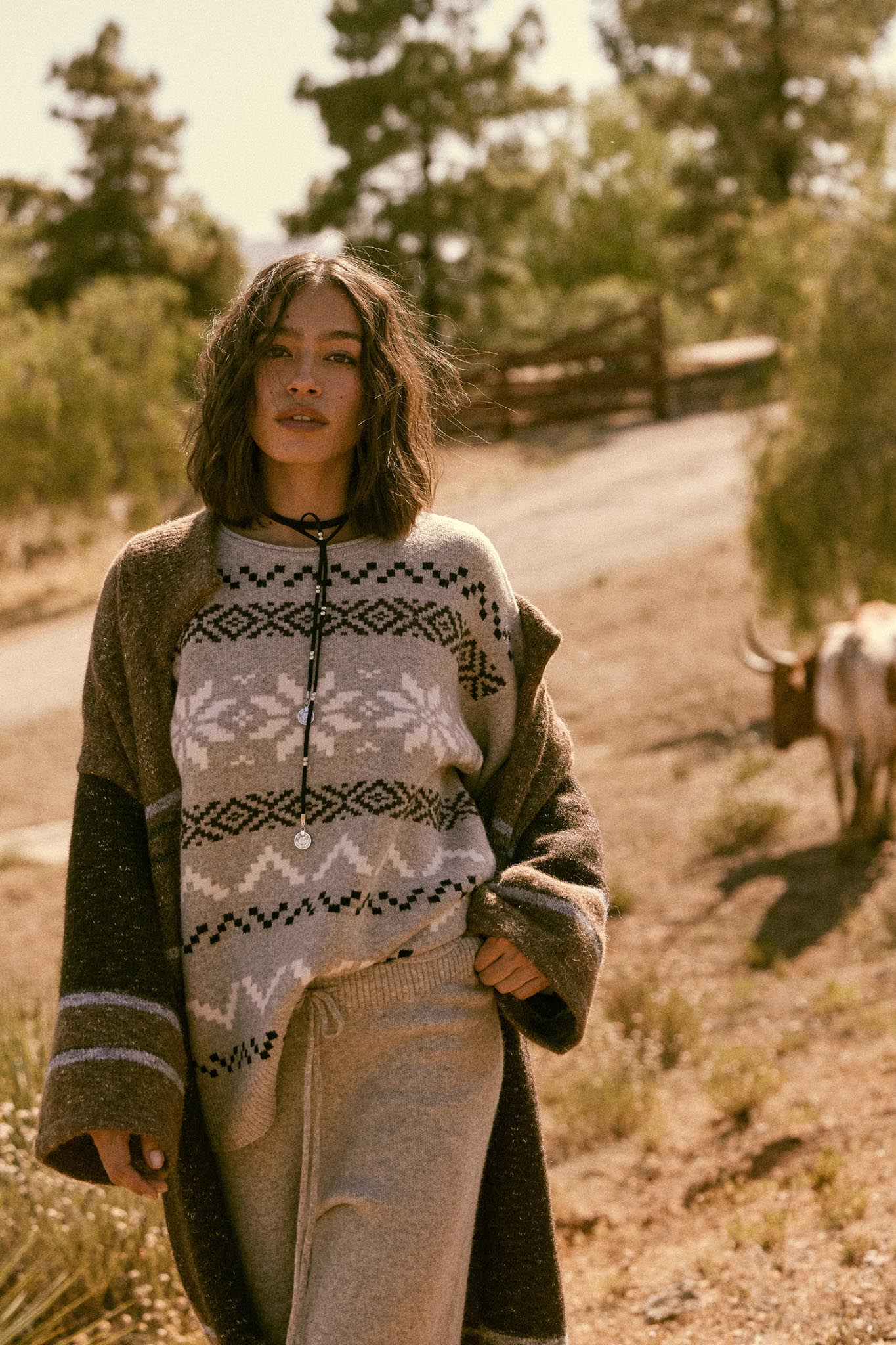 Snowy Peaks Oversize Alpine-Knit Sweater