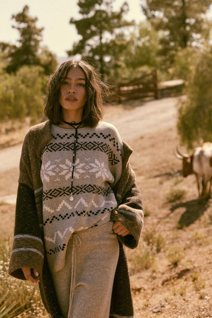 Snowy Peaks Oversize Alpine-Knit Sweater
