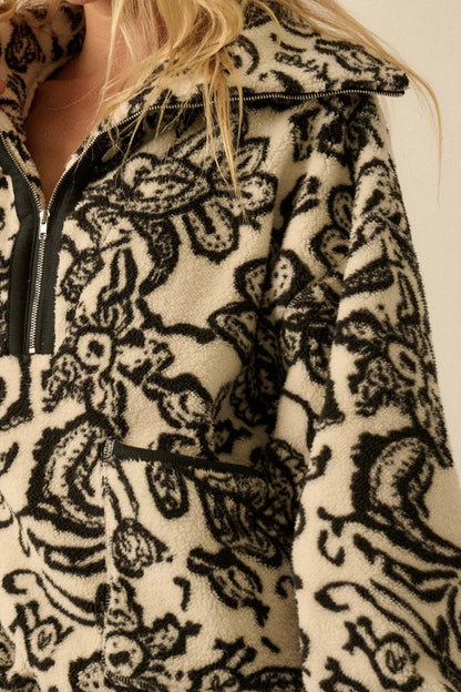 Dream World Paisley Fleece Half-Zip Pullover