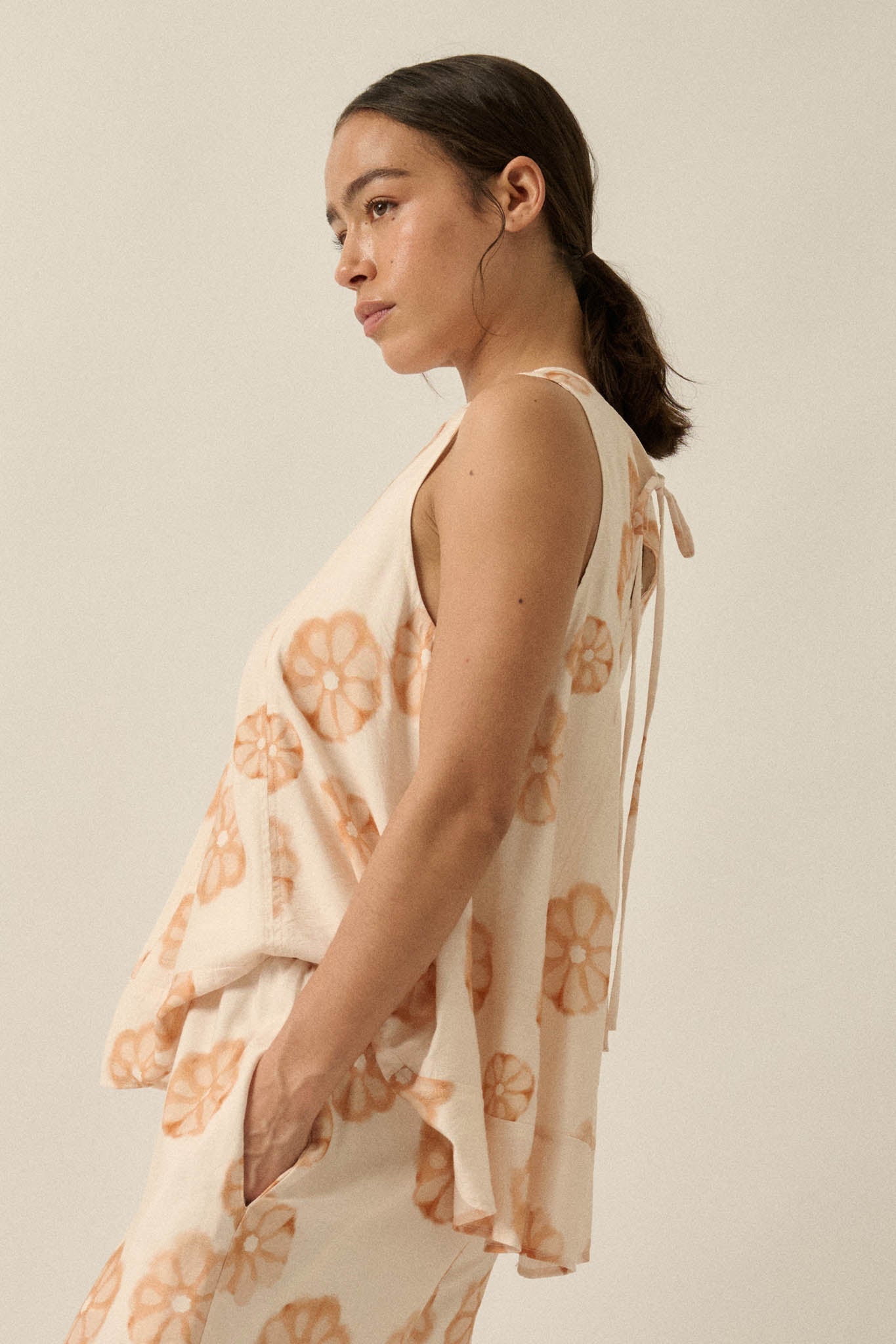 So Delightful Floral Sleeveless A-Line Swing Top