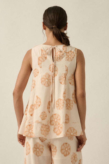 So Delightful Floral Sleeveless A-Line Swing Top