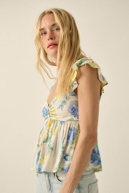 Refreshing Beauty Floral Sweetheart Babydoll Top