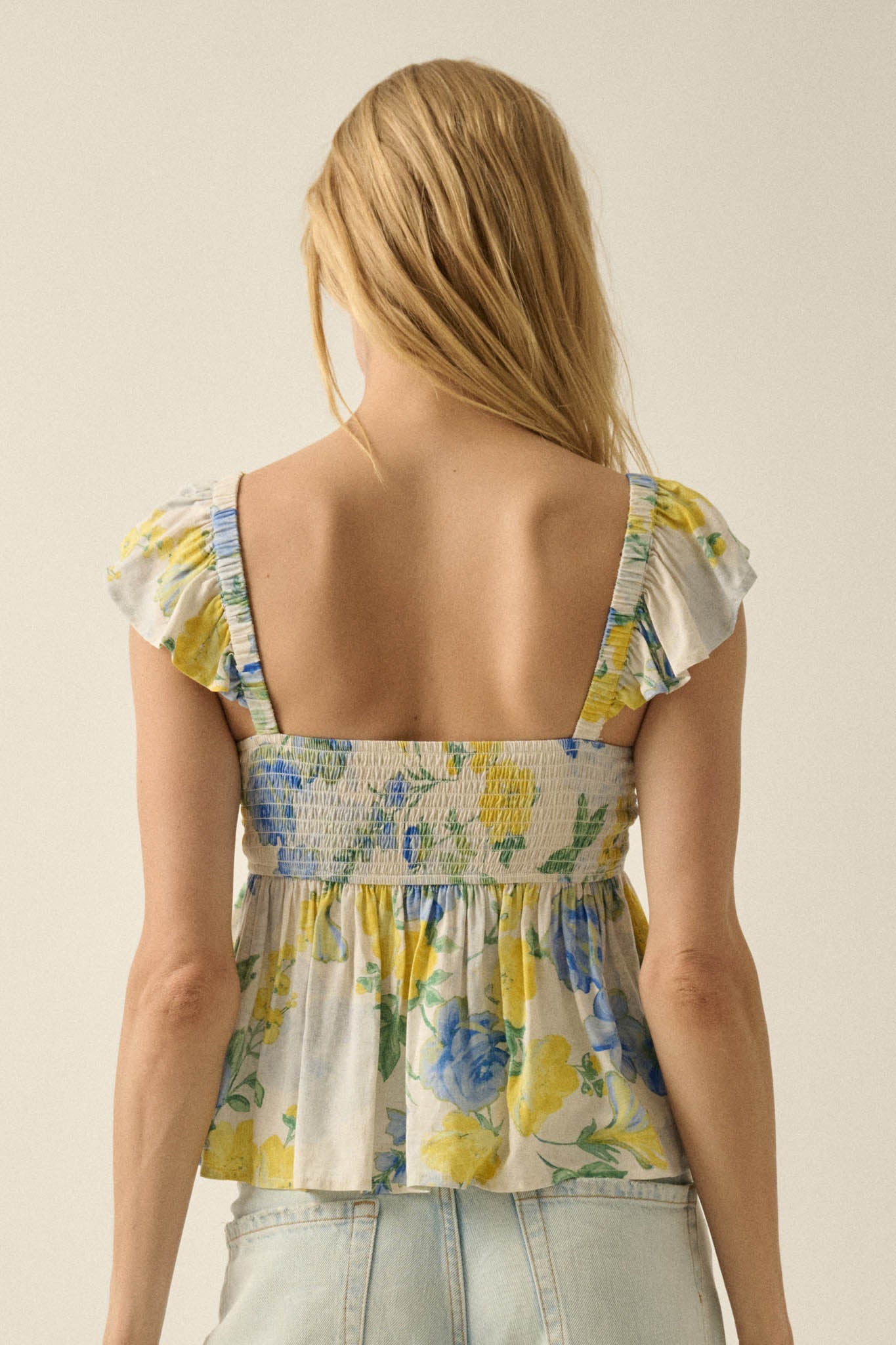 Refreshing Beauty Floral Sweetheart Babydoll Top