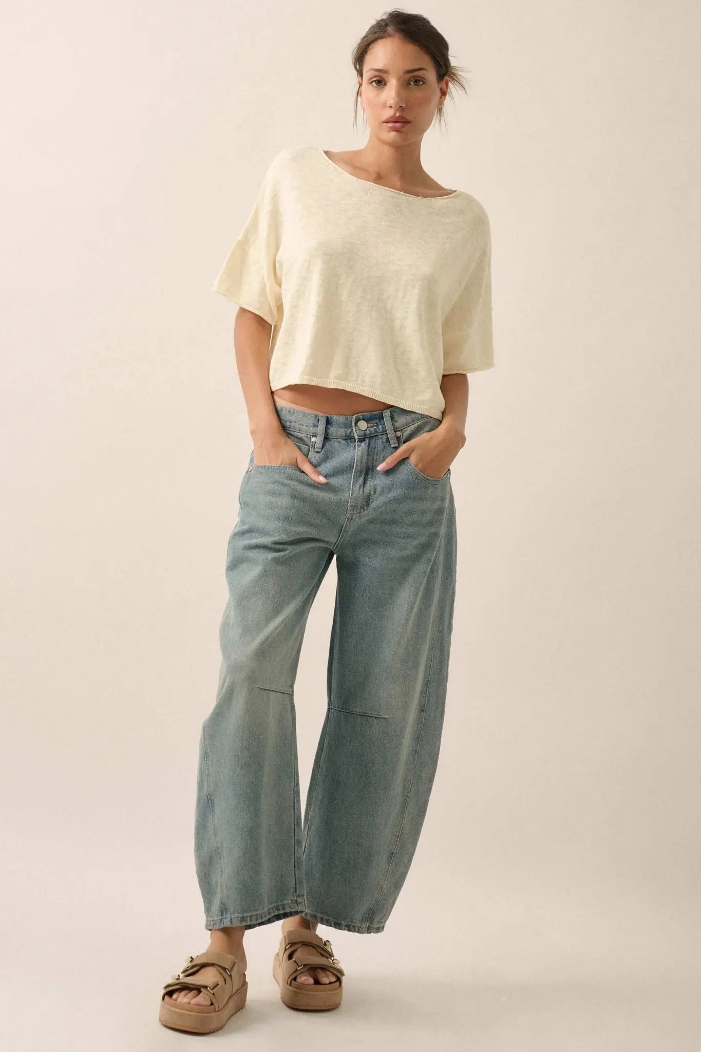 Breathing Room Slub Knit Short-Sleeve Sweater
