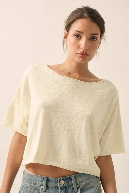 Breathing Room Slub Knit Short-Sleeve Sweater