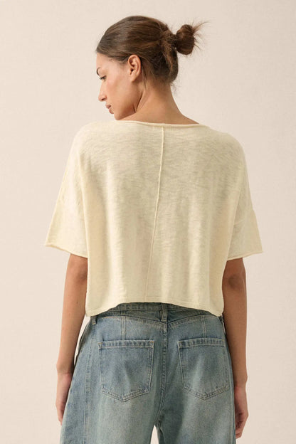 Breathing Room Slub Knit Short-Sleeve Sweater