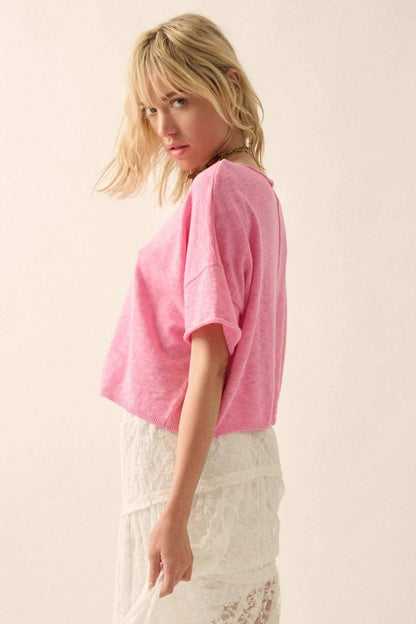 Breathing Room Slub Knit Short-Sleeve Sweater