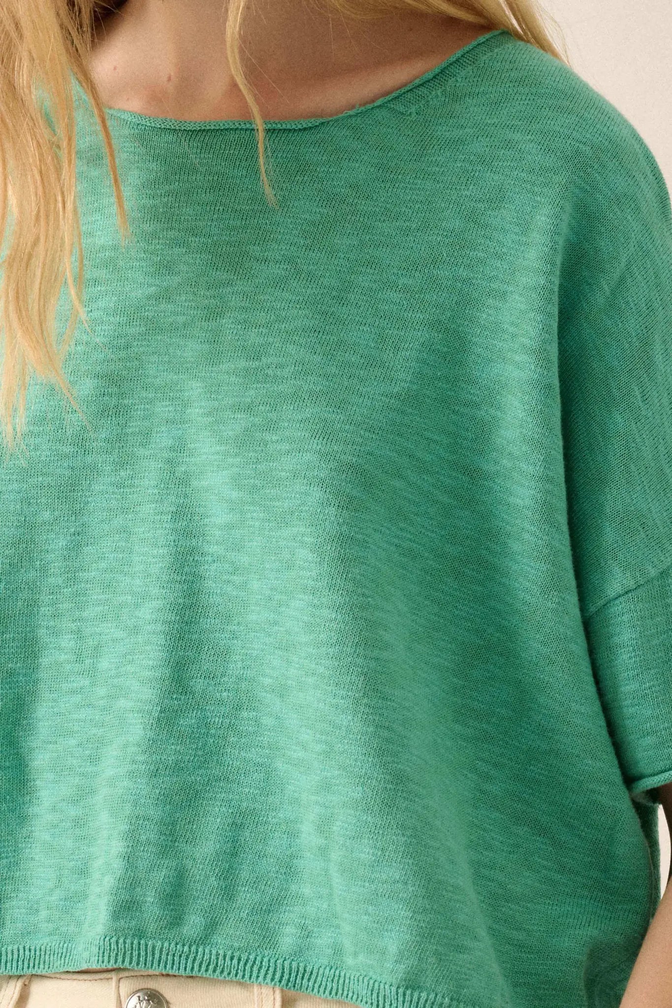 Breathing Room Slub Knit Short-Sleeve Sweater