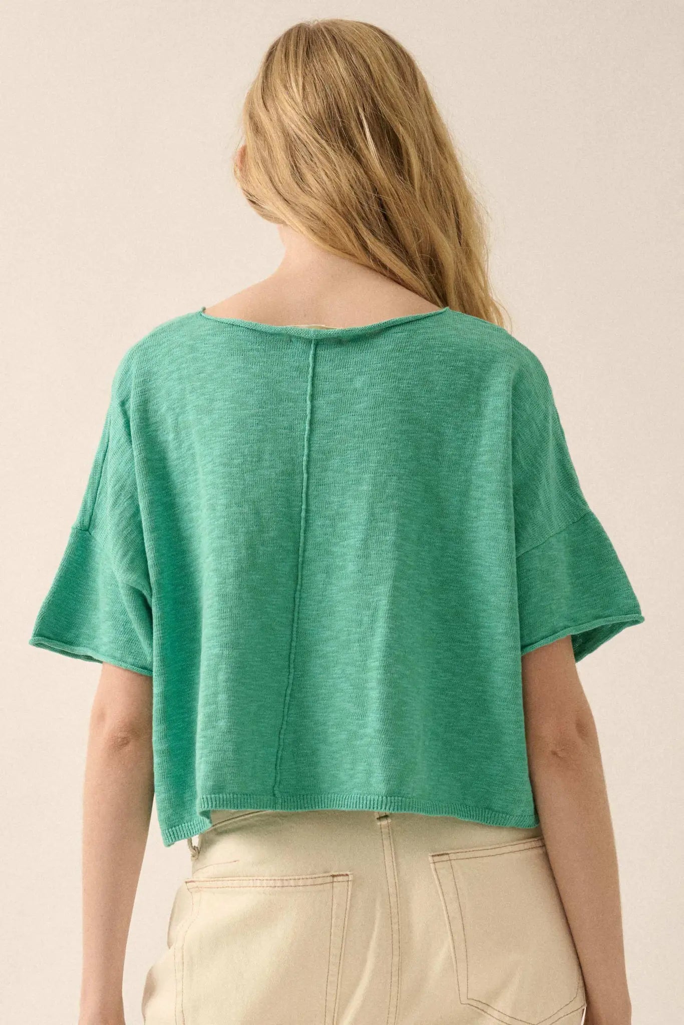 Breathing Room Slub Knit Short-Sleeve Sweater