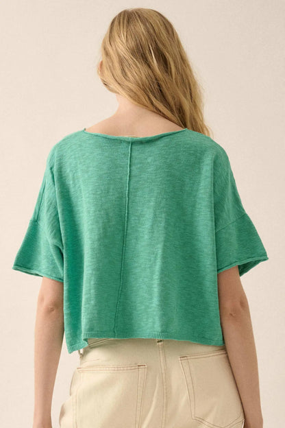 Breathing Room Slub Knit Short-Sleeve Sweater