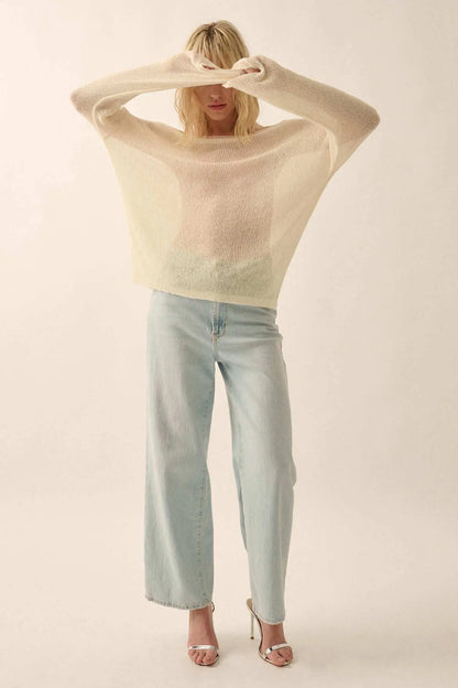 Sheer We Go Lightweight Knit Loose-Fit Sweater
