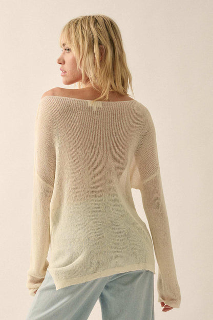 Sheer We Go Lightweight Knit Loose-Fit Sweater