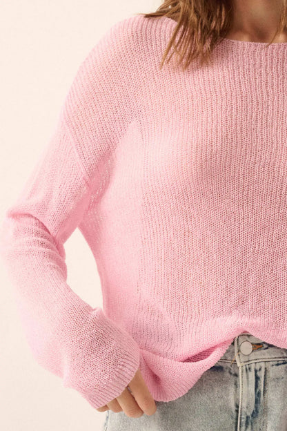 Sheer We Go Lightweight Knit Loose-Fit Sweater