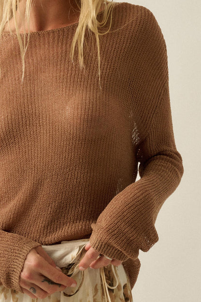 Sheer We Go Lightweight Knit Loose-Fit Sweater