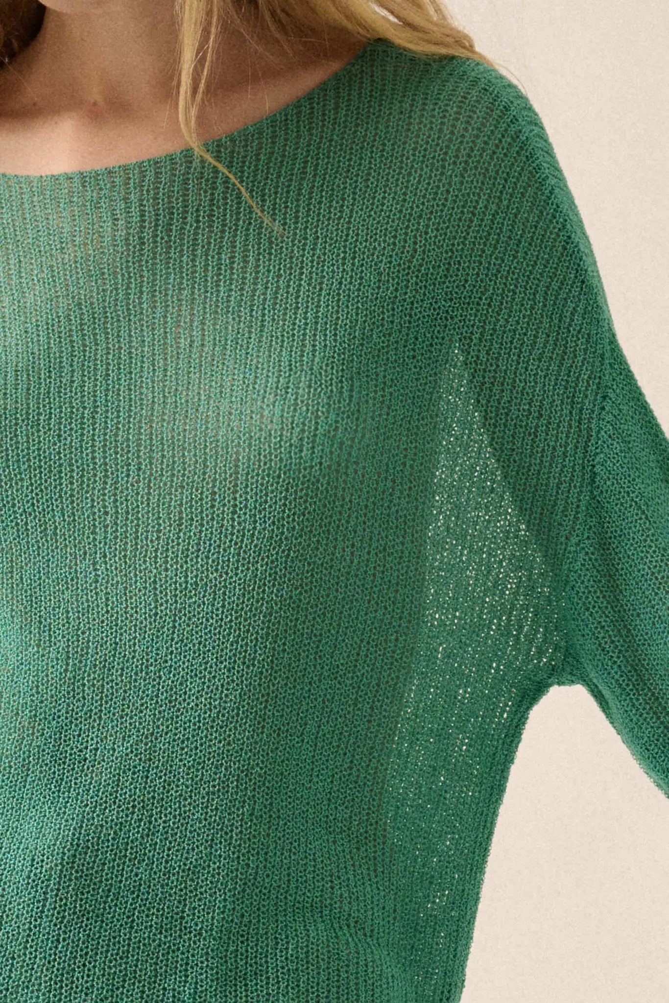 Sheer We Go Lightweight Knit Loose-Fit Sweater