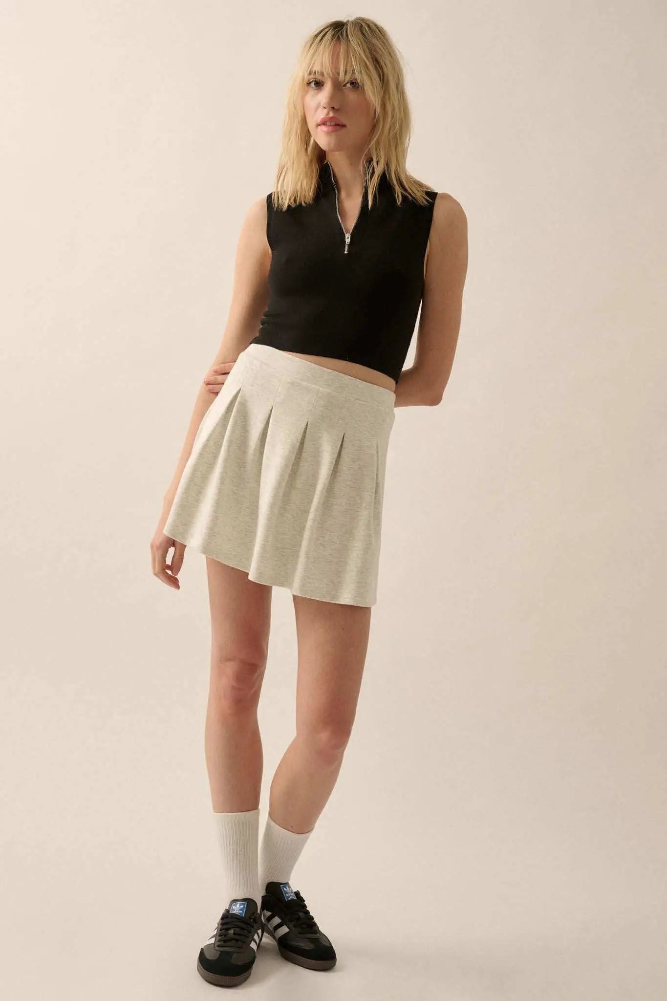 Quiet Strength Half-Zip Cropped Mock-Neck Tank Top