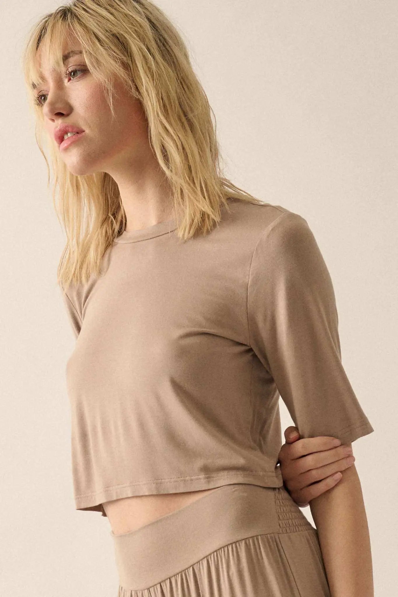 Essential Trends Modal Jersey Cropped Tee