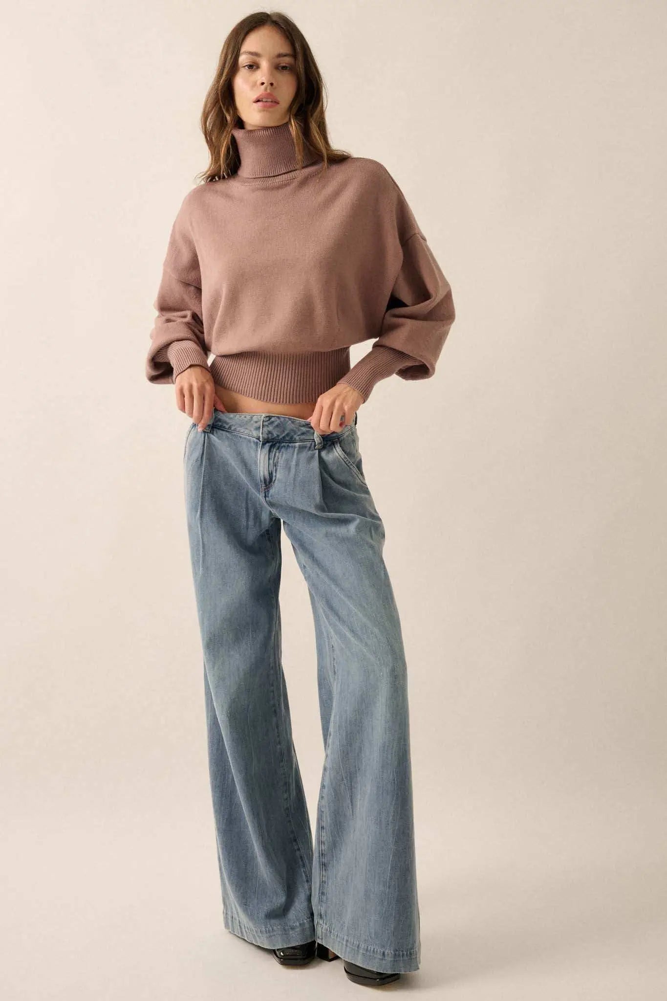 Now or Never Banded Turtleneck Sweater