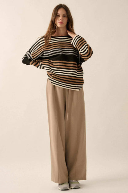 Along These Lines Multicolor Striped Knit Sweater