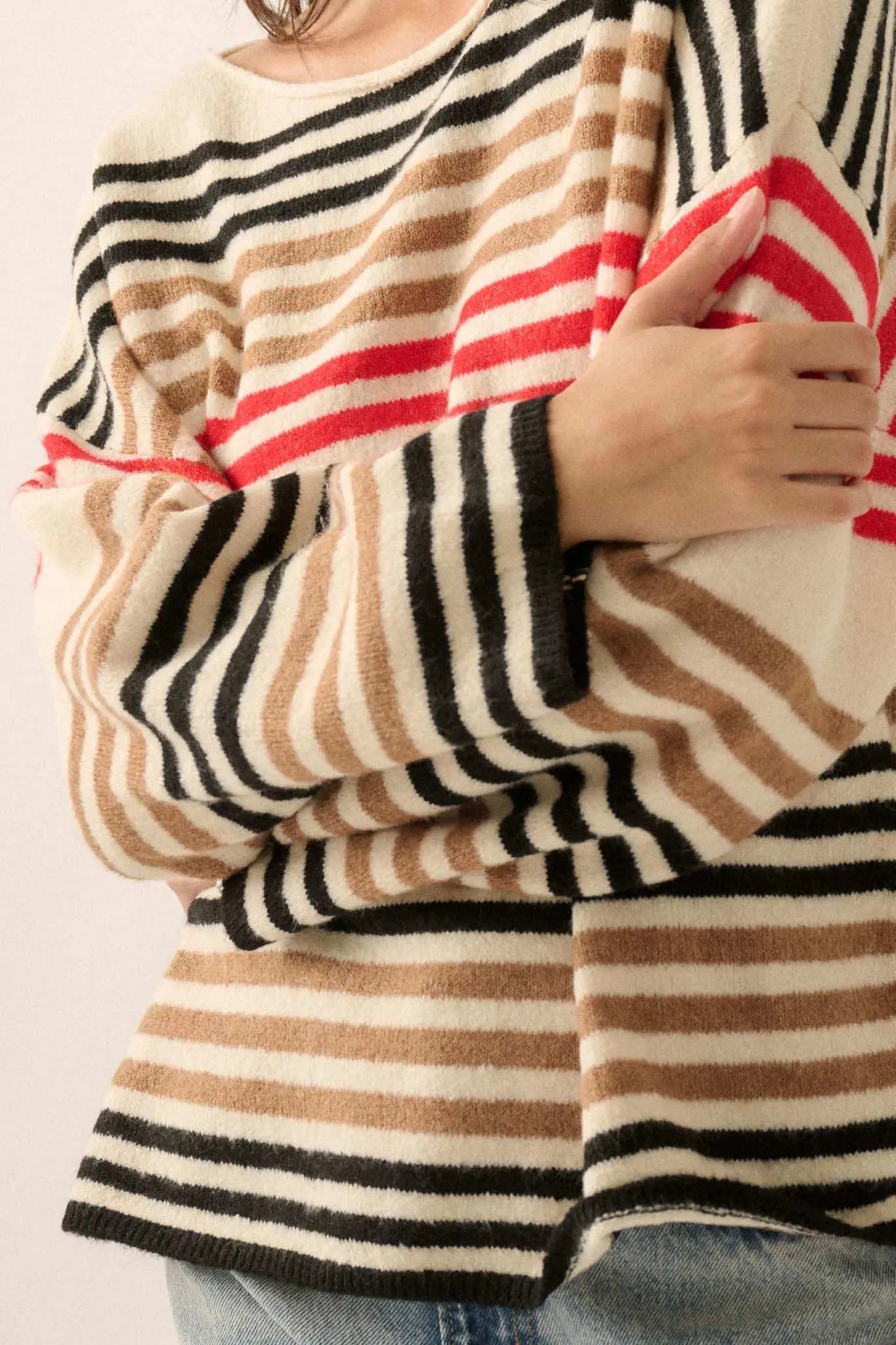 Along These Lines Multicolor Striped Knit Sweater