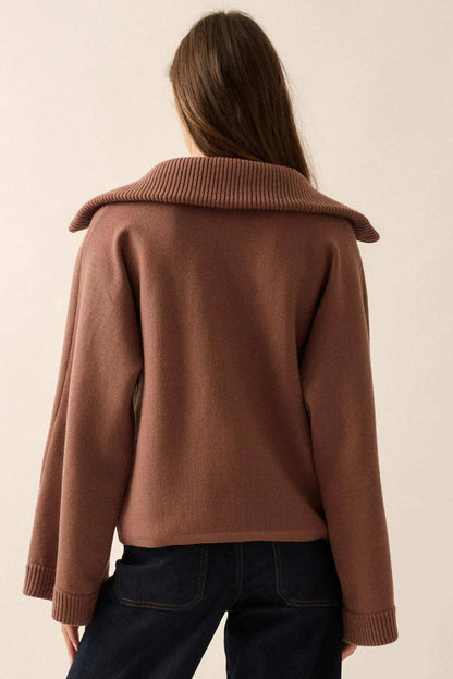 Home Sweet Home Oversized Collar V-Neck Sweater