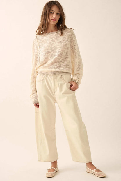 Feels So Good Burnout Knit Dolman-Sleeve Sweater