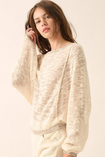 Feels So Good Burnout Knit Dolman-Sleeve Sweater