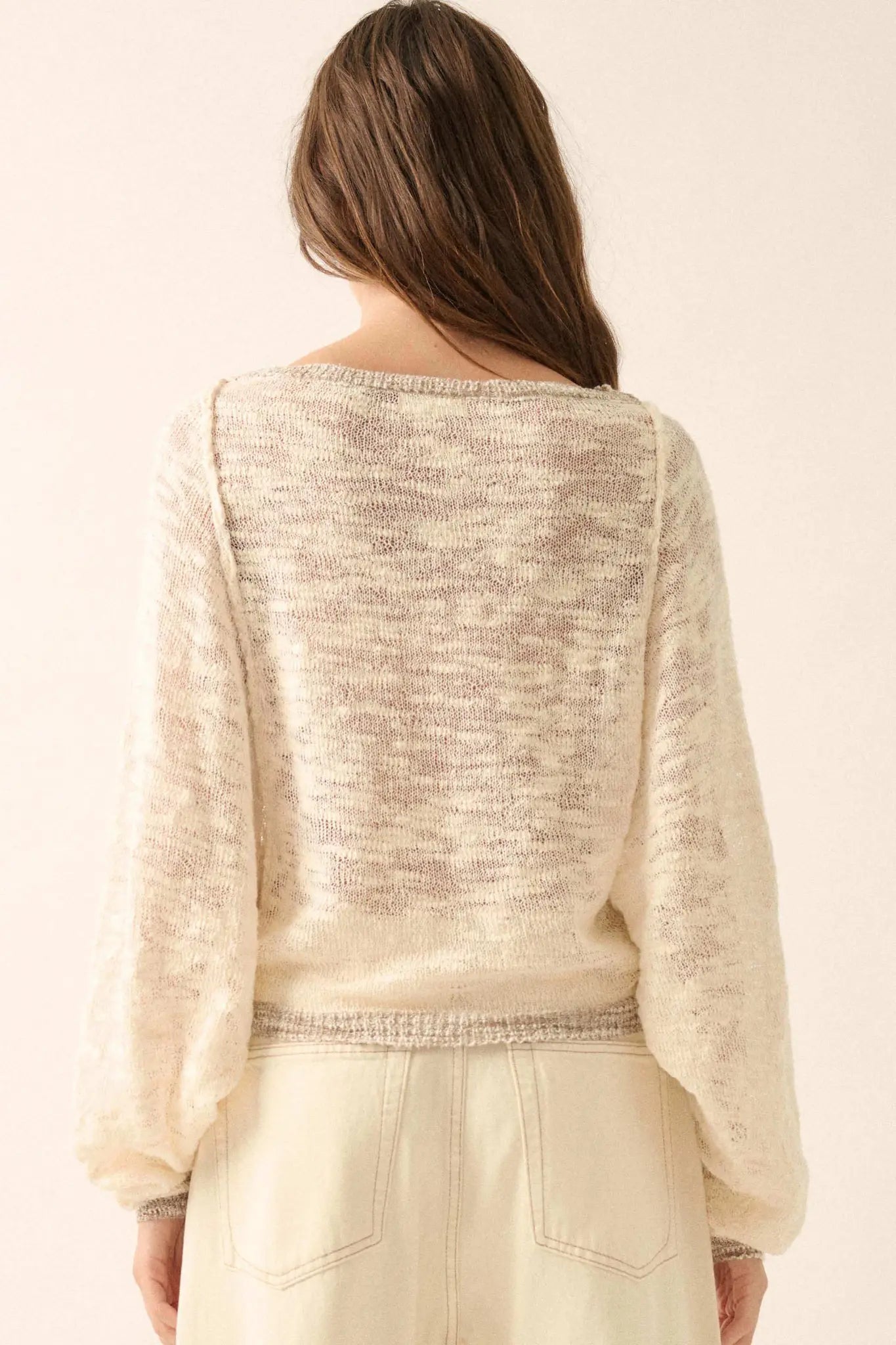 Feels So Good Burnout Knit Dolman-Sleeve Sweater